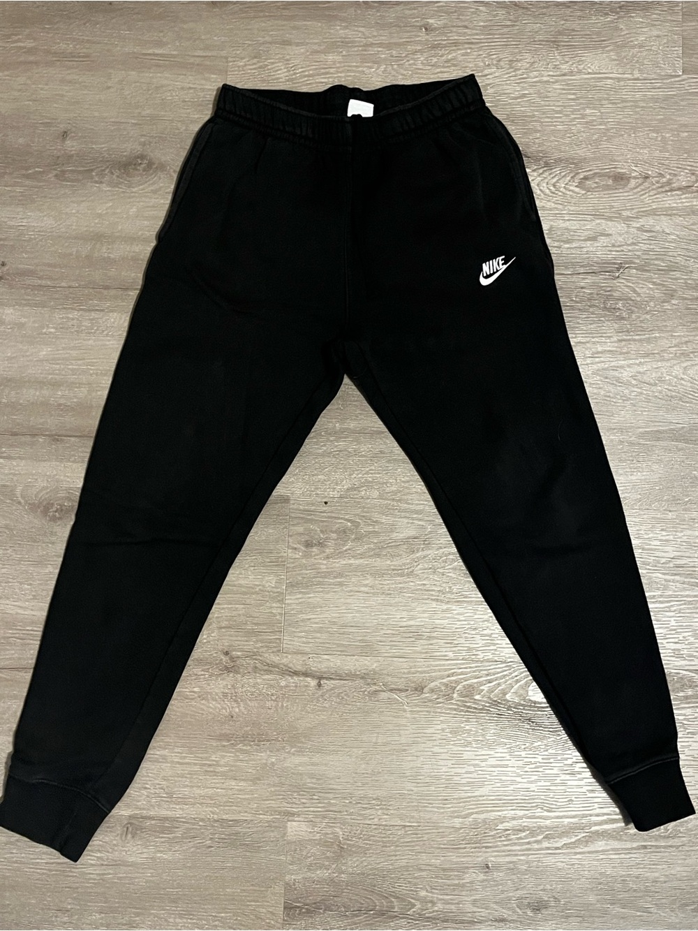 Nike Kids Black Jogger Sweatpants with White Swoosh